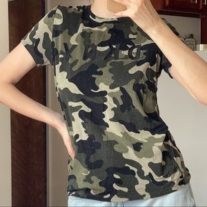 DKNY SPORT Military T-Shirt / Size XS